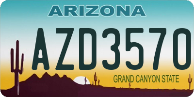 AZ license plate AZD3570
