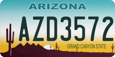 AZ license plate AZD3572