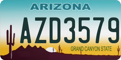 AZ license plate AZD3579