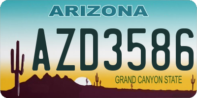 AZ license plate AZD3586