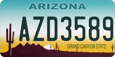 AZ license plate AZD3589