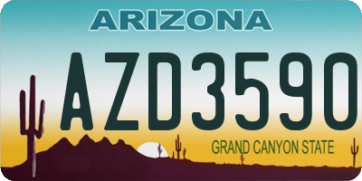 AZ license plate AZD3590