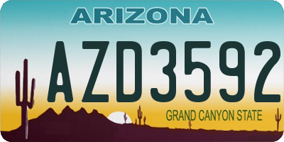 AZ license plate AZD3592