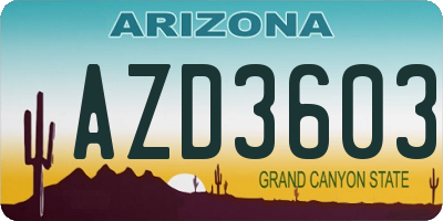 AZ license plate AZD3603
