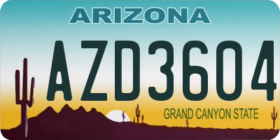 AZ license plate AZD3604