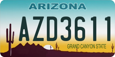 AZ license plate AZD3611