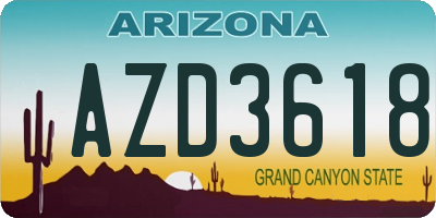 AZ license plate AZD3618