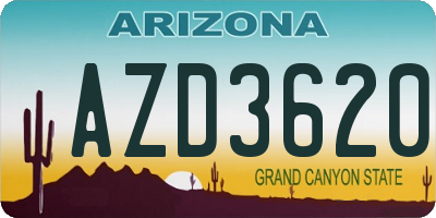 AZ license plate AZD3620