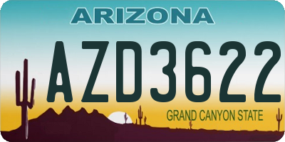 AZ license plate AZD3622