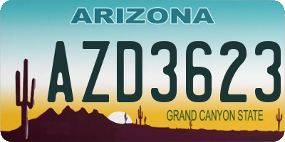 AZ license plate AZD3623