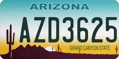 AZ license plate AZD3625