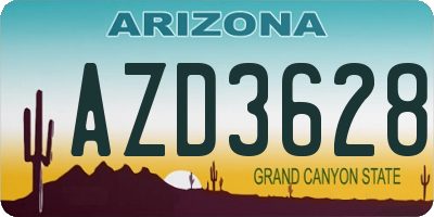AZ license plate AZD3628