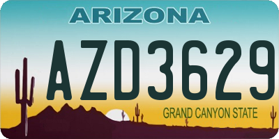 AZ license plate AZD3629