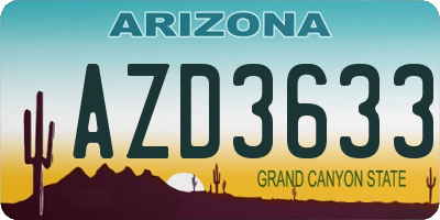 AZ license plate AZD3633