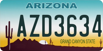 AZ license plate AZD3634