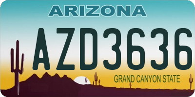 AZ license plate AZD3636