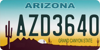 AZ license plate AZD3640