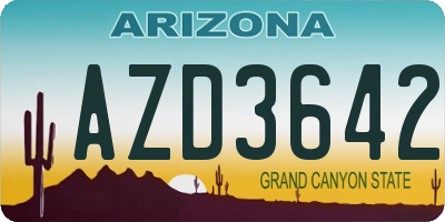 AZ license plate AZD3642
