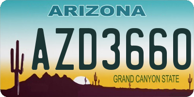 AZ license plate AZD3660