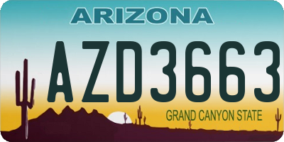 AZ license plate AZD3663