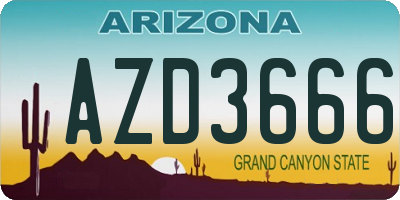 AZ license plate AZD3666