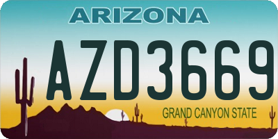 AZ license plate AZD3669