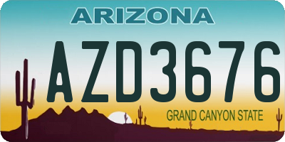 AZ license plate AZD3676