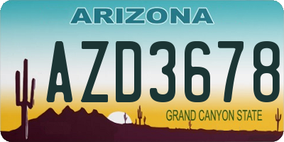AZ license plate AZD3678