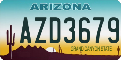 AZ license plate AZD3679