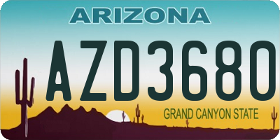 AZ license plate AZD3680