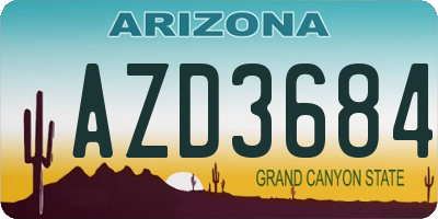 AZ license plate AZD3684