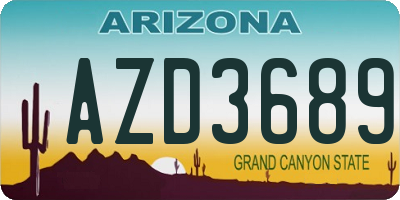AZ license plate AZD3689