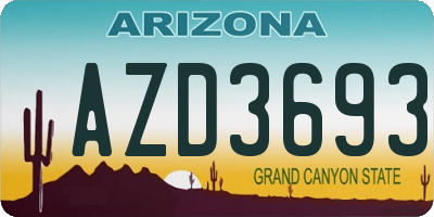 AZ license plate AZD3693