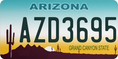 AZ license plate AZD3695