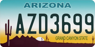 AZ license plate AZD3699