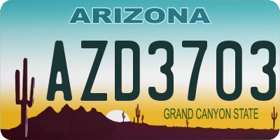 AZ license plate AZD3703