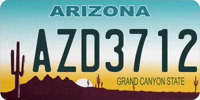AZ license plate AZD3712