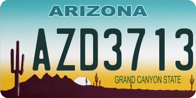 AZ license plate AZD3713