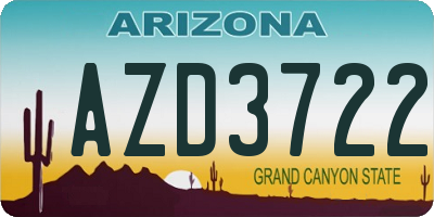 AZ license plate AZD3722