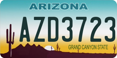 AZ license plate AZD3723