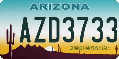 AZ license plate AZD3733