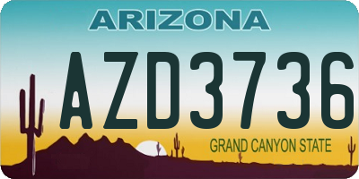AZ license plate AZD3736