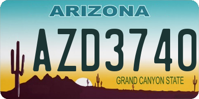 AZ license plate AZD3740