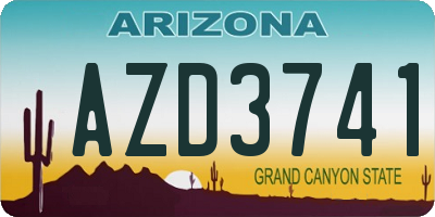 AZ license plate AZD3741