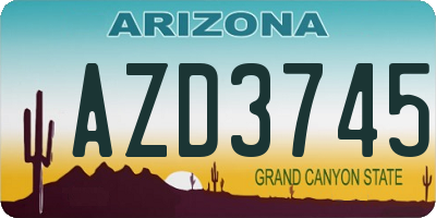 AZ license plate AZD3745