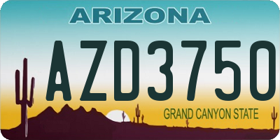 AZ license plate AZD3750