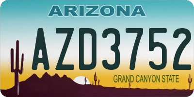 AZ license plate AZD3752