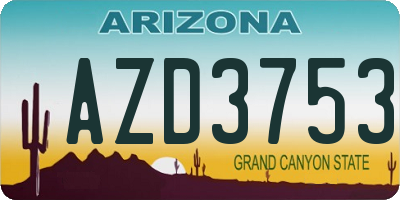 AZ license plate AZD3753
