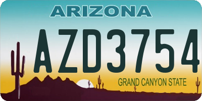 AZ license plate AZD3754