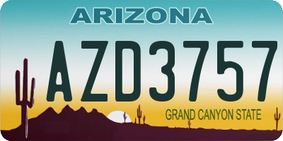 AZ license plate AZD3757